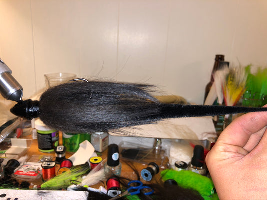 1oz black dragon layered hair jig