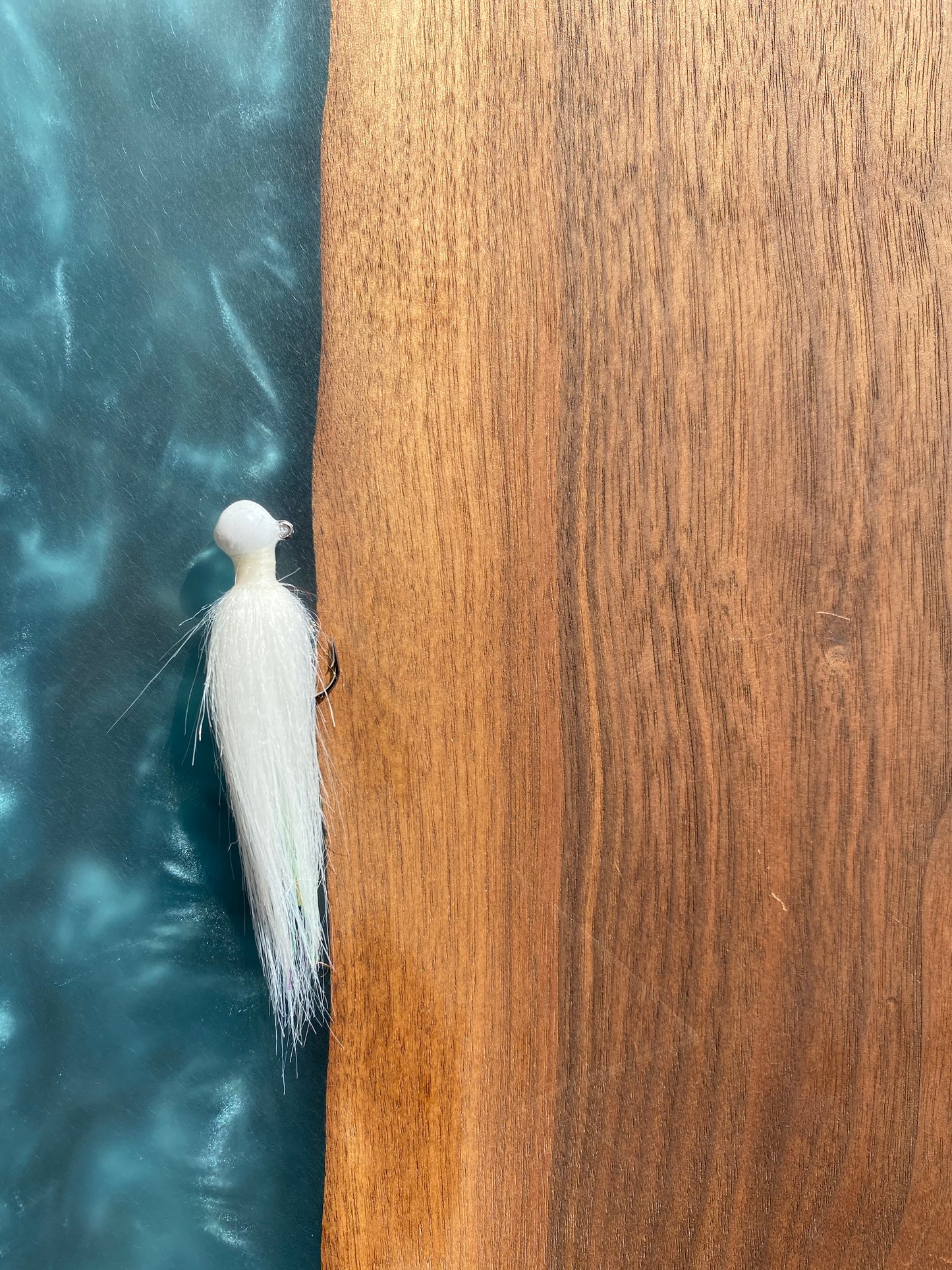 white with flash hair jig