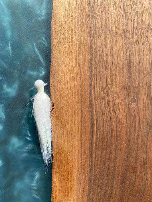 white with flash hair jig