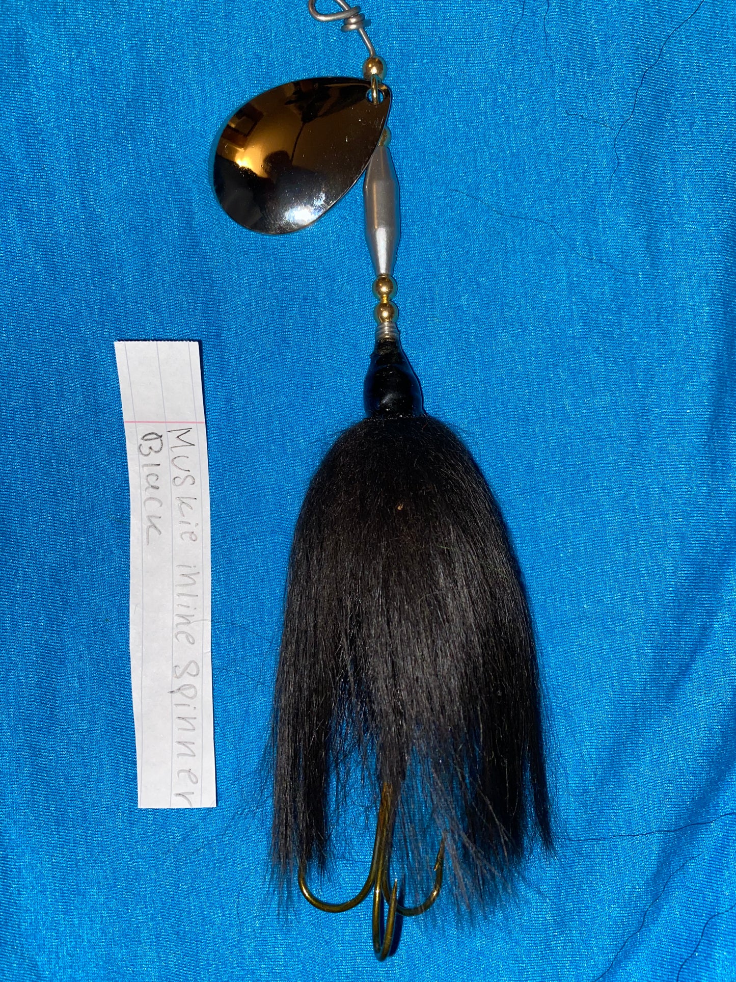 single #8 colorado black layered muskie bucktail
