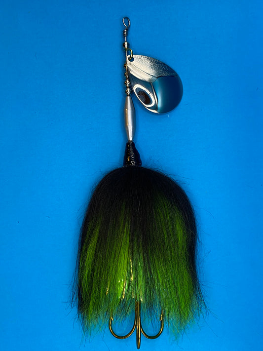 single #8 colorado blade flowage green layered muskie bucktail