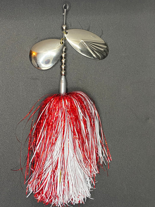 #8colorado and #9 fluted Indiana staggered doves cry flashabou bucktail