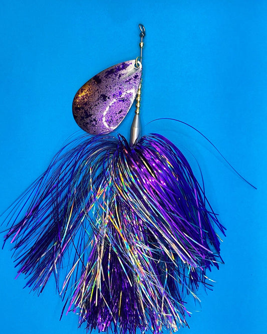 #9colorado blade purple rain flashabou muskie bucktail